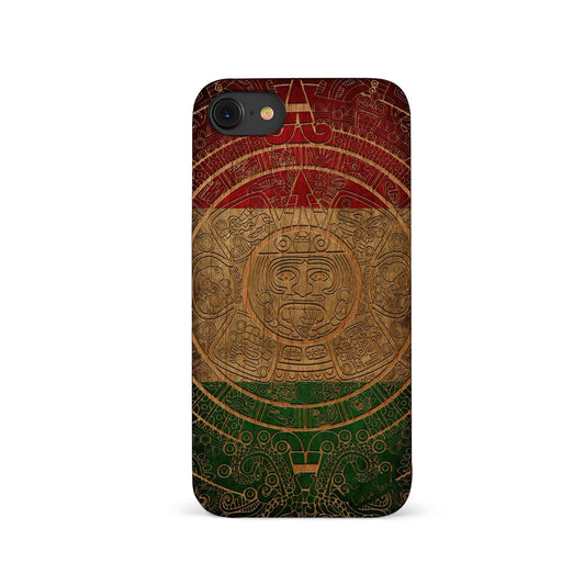 Colored Maya Calendar UV Colored Wooden Laser Engraved Phone Case for iPhone & Samsung Phones
