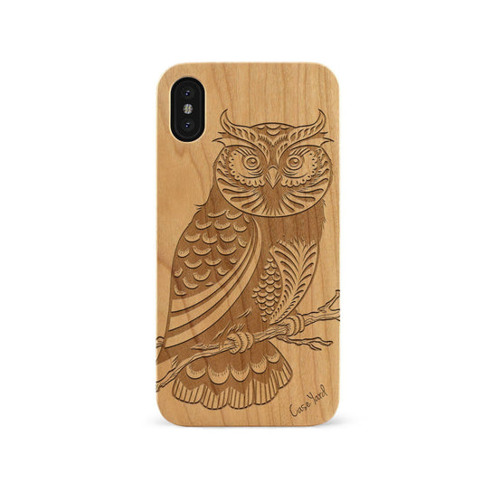 Owl 2 Wooden Laser Engraved Phone Case for iPhone