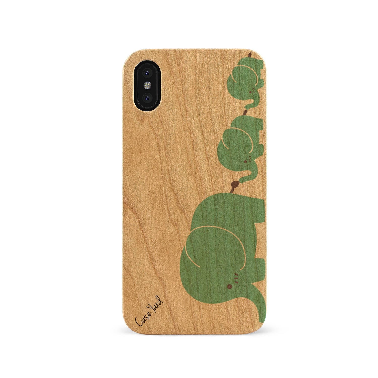 Cute Elephants UV Colored Wood - Case Yard USA