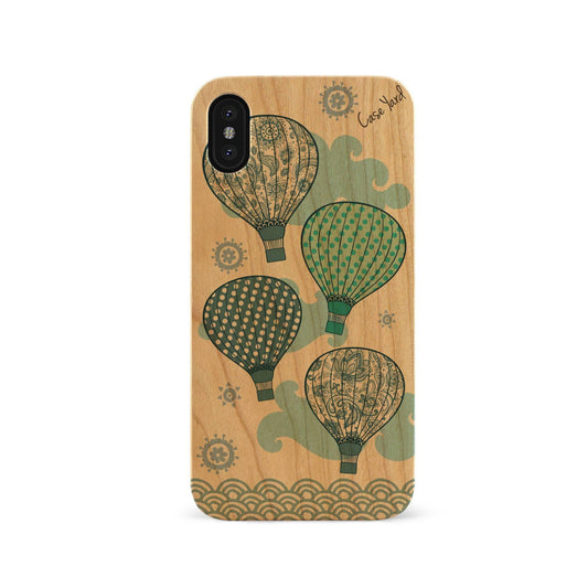 Hot Balloons Wooden Laser Engraved Phone Case for iPhone
