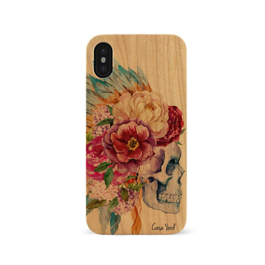 Watercolor Skull UV Colored Wood - Case Yard USA