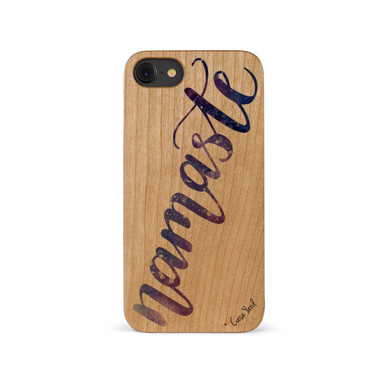 Namaste UV Colored Wood Wooden Laser Engraved Phone Case for iPhone