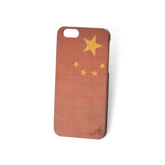 Chinese Flag Wooden Laser Engraved Phone Case for iPhone & Samsung Phones